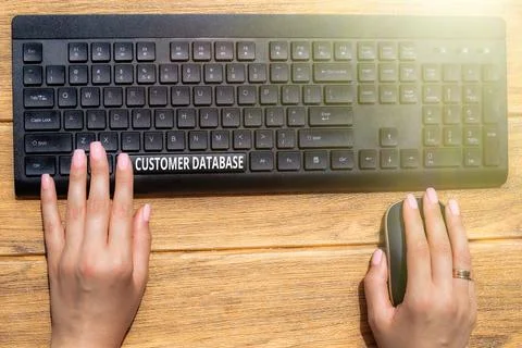 Conceptual display Customer Database. Conceptual photo uptodate on customer Stock Photos