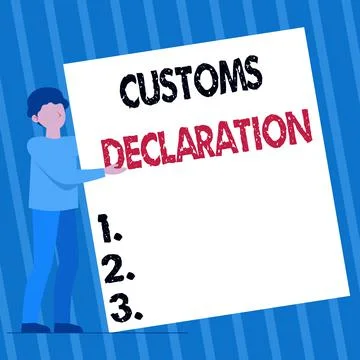 Conceptual display Customs Declaration. Business showcase Official document 스톡 일러스트