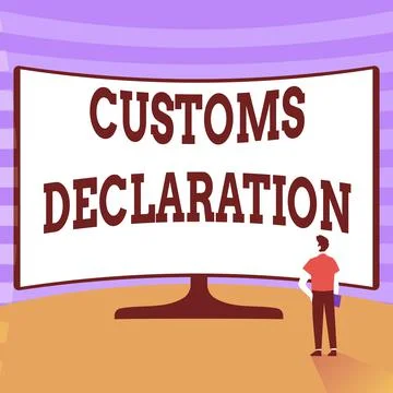 Conceptual display Customs Declaration. Word Written on Official document 스톡 일러스트