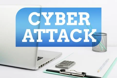 Conceptual display Cyber Attack. Word for An attempt by hackers to Damage Stock Photos
