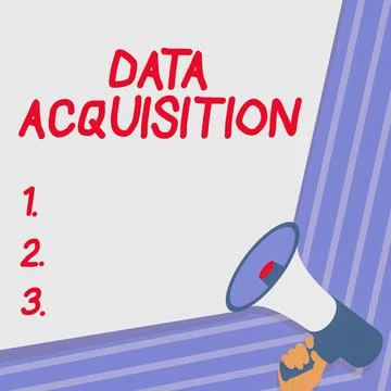 Conceptual display Data Acquisition. Business showcase way to obtain statistics イラスト素材