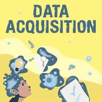 Conceptual display Data Acquisition. Concept meaning way to obtain statistics 库存插图