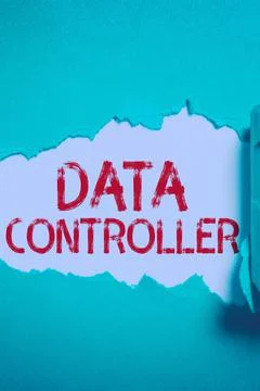Conceptual display Data Controller. Word for person who determines the purposes Stockfoto's