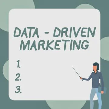 Conceptual display Data driven Marketing. Word Written on process by which 스톡 일러스트