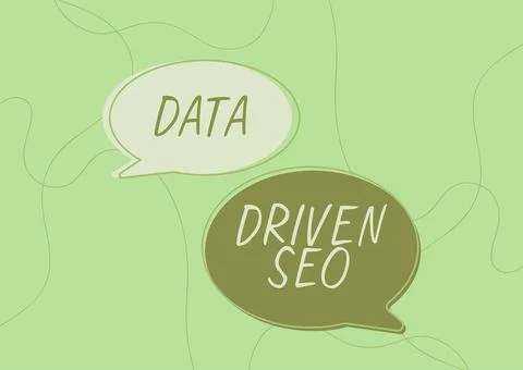 Conceptual display Data Driven Seo. Business idea Search engine optimization Stock Illustration