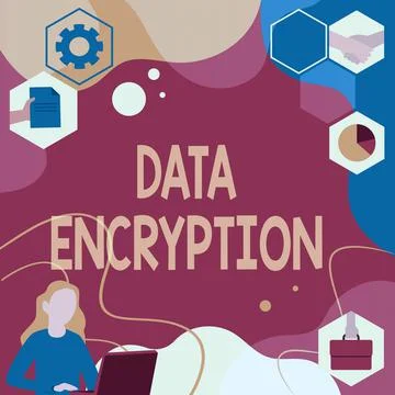 Conceptual display Data Encryption. Business showcase Symmetrickey algorithm for 스톡 일러스트