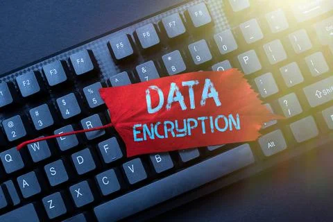 Conceptual display Data Encryption. Business showcase Symmetrickey algorithm for Stock Photos