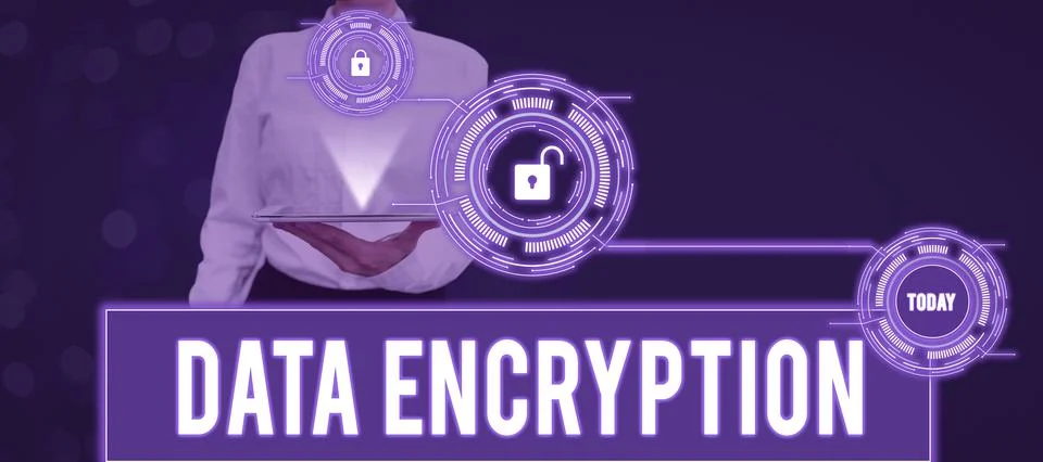 Conceptual display Data EncryptionSymmetric-key algorithm for the encrypting 库存照片
