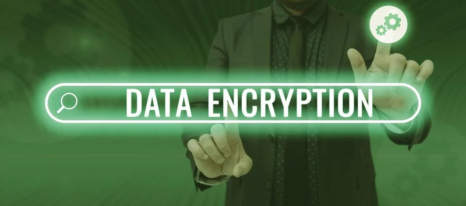 Conceptual display Data EncryptionSymmetric-key algorithm for the encrypting 库存照片