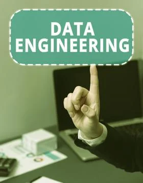 Conceptual display Data Engineering. Internet Concept data science that focuses Stock Photos