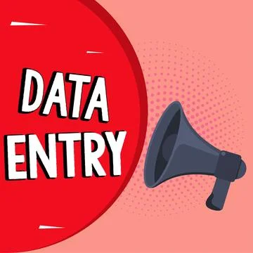 Conceptual display Data Entry. Word for process of inputting data or information 스톡 일러스트