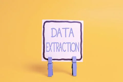 Conceptual display Data Extraction. Business concept act or process of Stock Photos