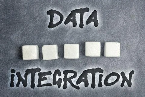 Conceptual display Data Integration. Business showcase involves combining data 写真素材