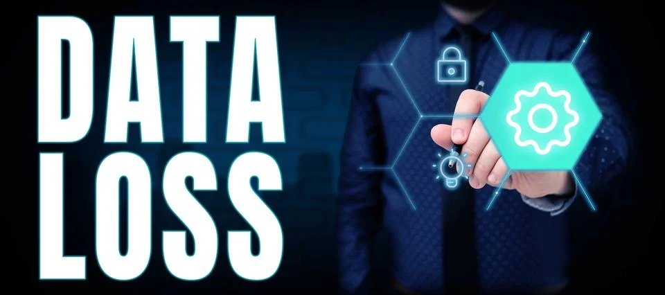Conceptual display Data Loss. Concept meaning process or event that results in Stock Photos