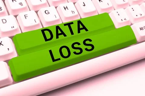 Conceptual display Data Loss. Word Written on process or event that results in Stock Photos