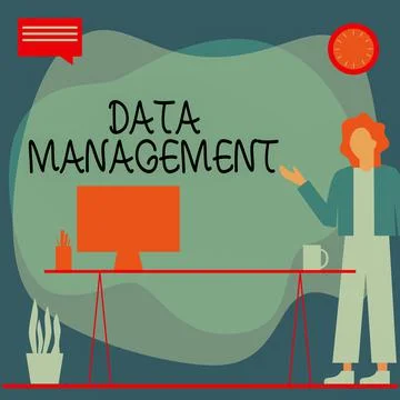 Conceptual display Data Management. Conceptual photo The practice of organizing Stock Illustration