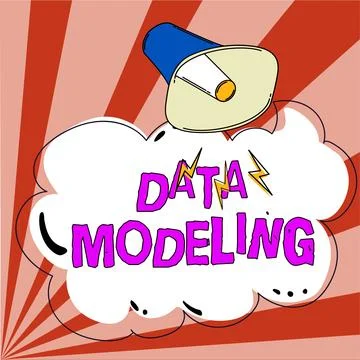 Conceptual display Data Modeling. Business approach process of transferring data Stock Illustration