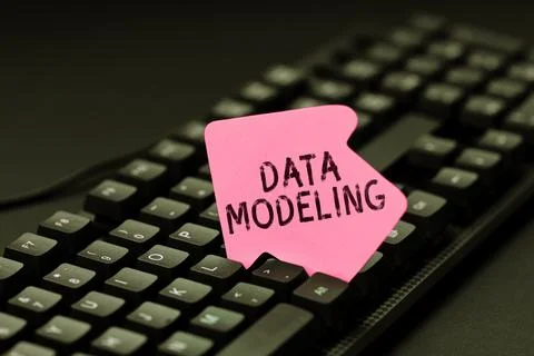 Conceptual display Data Modeling. Internet Concept process of transferring data Stock Photos