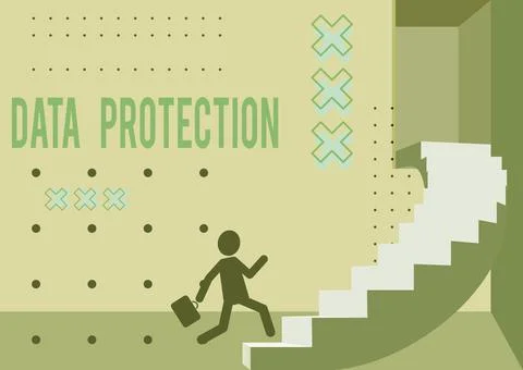 Conceptual display Data Protection. Conceptual photo safeguarding information Stock Illustration