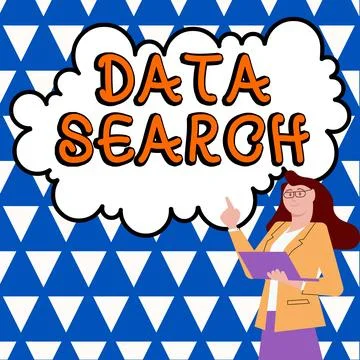 Conceptual display Data Search. Word for gathers and reports information Stock Illustration