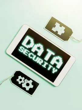 Conceptual display Data Security. Conceptual photo Confidentiality Disk Stock Photos