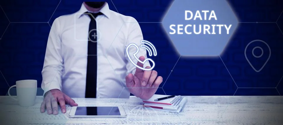 Conceptual display Data Security. Conceptual photo Confidentiality Disk Stock Photos