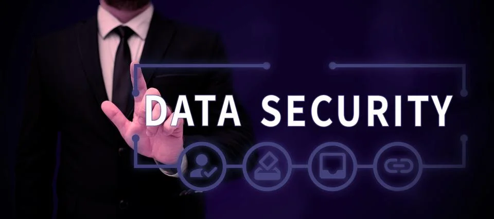 Conceptual display Data Security. Internet Concept Confidentiality Disk Stock Photos