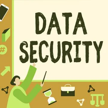 Conceptual display Data Security. Word for Confidentiality Disk Encryption Stock Illustration