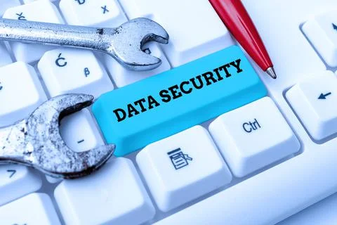 Conceptual display Data Security. Word Written on Confidentiality Disk Stock Photos