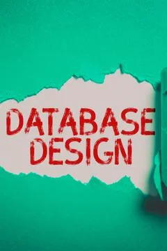 Conceptual display Database Design. Word Written on organisation of data acco Stock Photos