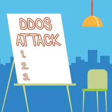 Conceptual display Ddos Attack. Internet Concept disturbed access to the normal Illustrazione stock