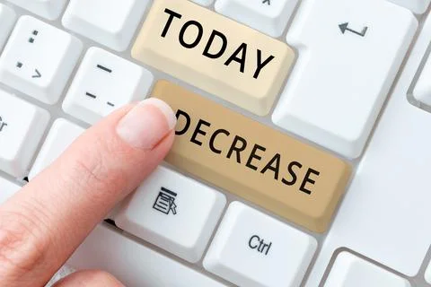 Conceptual display Decrease. Business approach make or become smaller or fewer Stock Photos