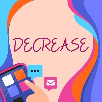 Conceptual display Decrease. Concept meaning make or become smaller or fewer in Illustrazione stock