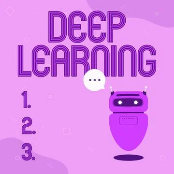 Conceptual display Deep Learning. Conceptual photo Hierarchical Abstractions 스톡 일러스트