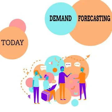 Conceptual display Demand Forecasting. Conceptual photo predict customer demand Stock Illustration