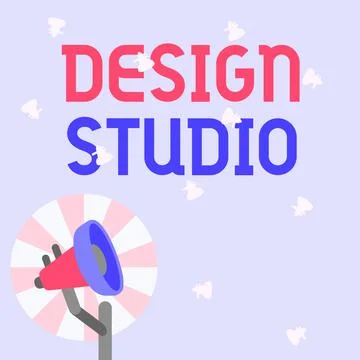 Conceptual display Design Studio. Concept meaning work environment specifically Stock Illustration