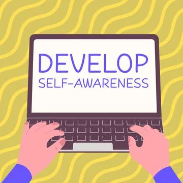 Conceptual display Develop Self Awareness. Word for Improve sharp realization of Stock Illustration