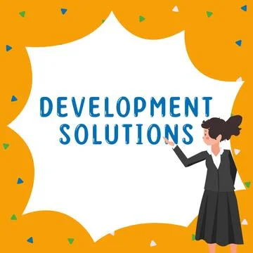 Conceptual display Development Solutions. Word for Efficient Planning based on Stockillustratie