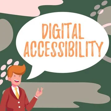 Conceptual display Digital Accessibility. Word Written on electronic technology Stock Illustration