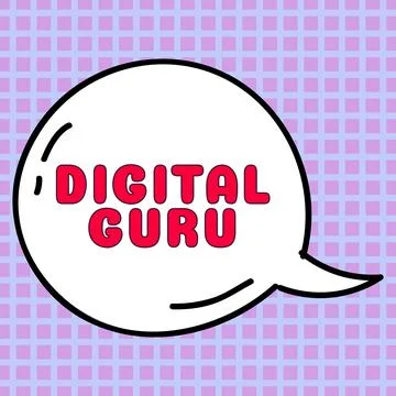 Conceptual display Digital Guru. Internet Concept teacher and intellectual guide Stock Illustration