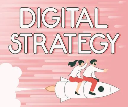 Conceptual display Digital Strategy. Internet Concept plan for maximizing the イラスト素材