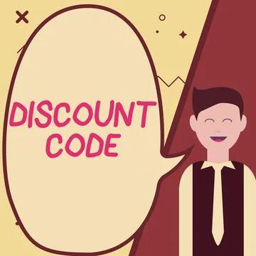 Conceptual display Discount Code. Business idea Series of letters or numbers Stock Illustration