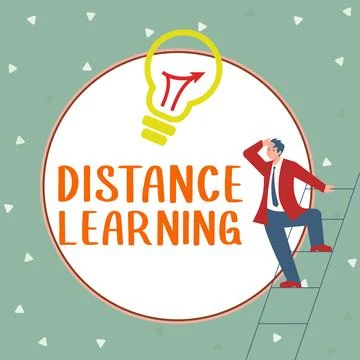 Conceptual display Distance Learning. Concept meaning educational lectures Illustrazione stock