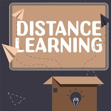Conceptual display Distance Learning. Internet Concept educational lectures 스톡 일러스트