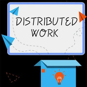 Conceptual display Distributed Work. Business showcase practiced by enterprises Stock Illustration