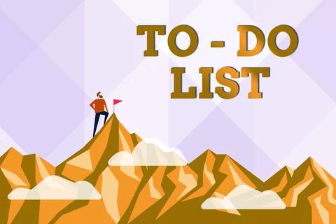 Conceptual display To do List. Word for a list of tasks to complete and organize Illustrazione stock