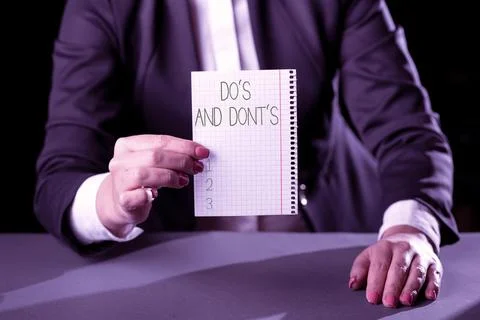 Conceptual display Do s is And Don t notsTechnologically complication of making Stock Photos