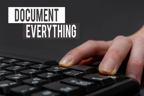 Conceptual display Document Everything. Concept meaning computer file that Foto stock
