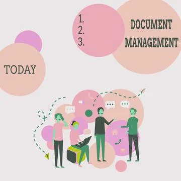 Conceptual display Document Management. Business showcase Computerized Stock Illustration