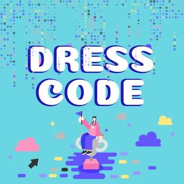 Conceptual display Dress Code. Business overview an accepted way of dressing for 스톡 일러스트